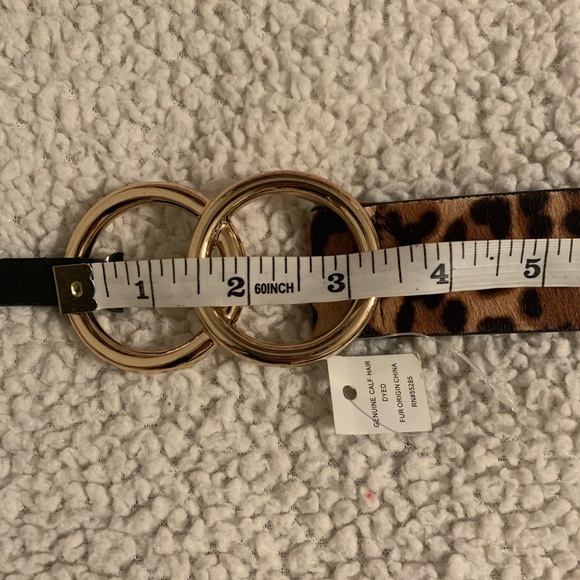 NWT Express leopard genuine calf-hair belt - Picture 7 of 9